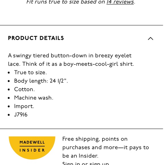 Madewell Eyelet Seamed Button-Down Shirt - Picture 7 of 7